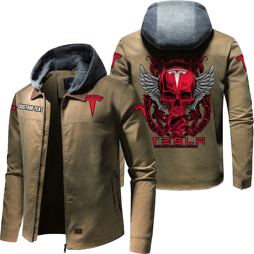 Tesla Motors Military Jacket with detachable hood Customize Name ...